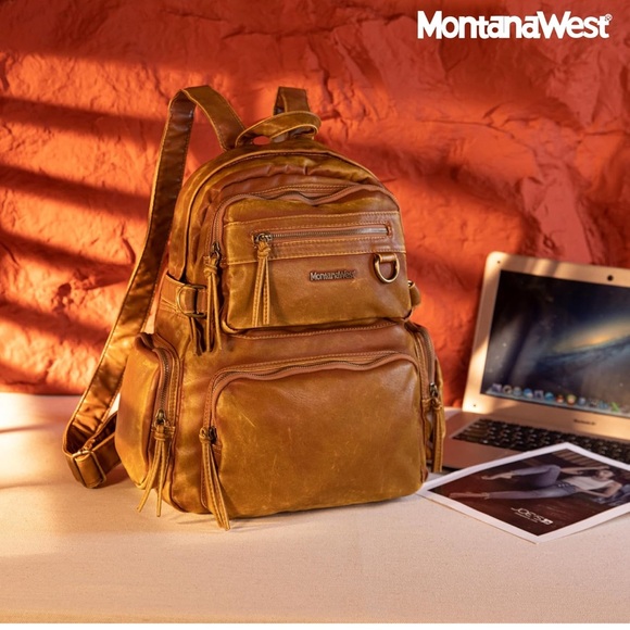 Montana West Medium for Men Women Casual Daypack for Travel gold color - Picture 4 of 6